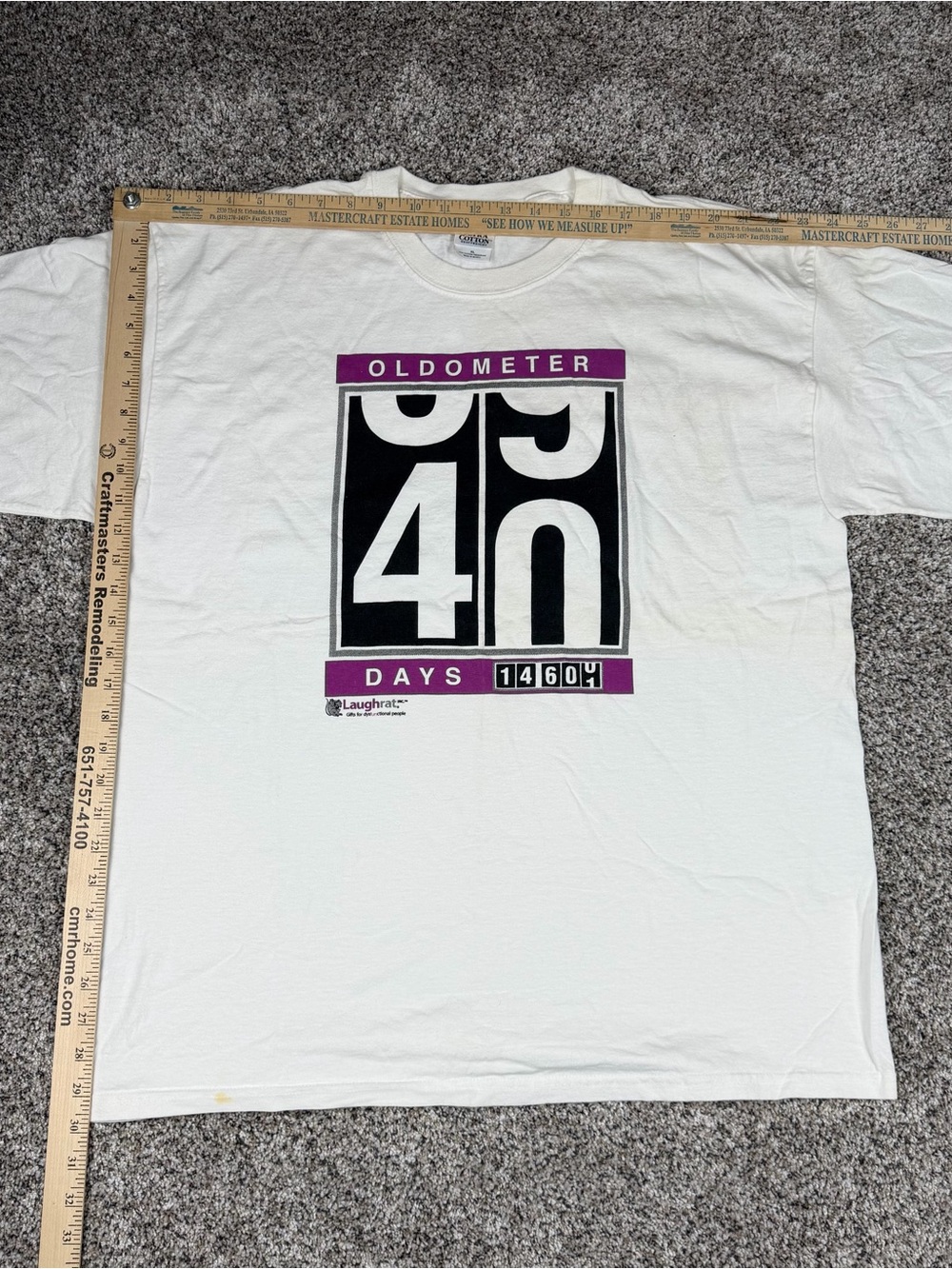 Gildan White Short-Sleeve Oldometer Graphic Tee with Black & Purple Accents - Picture 5 of 7